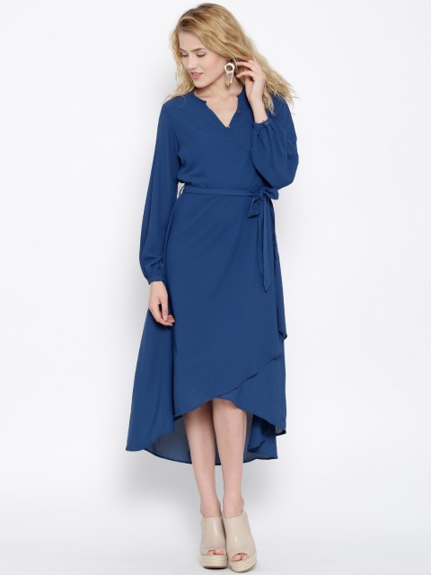 

Tokyo Talkies Blue Overlapping Detail Midi Dress