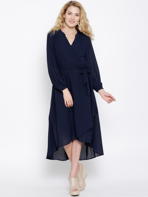 

Tokyo Talkies Navy Overlapping Detail Midi Dress, Navy blue