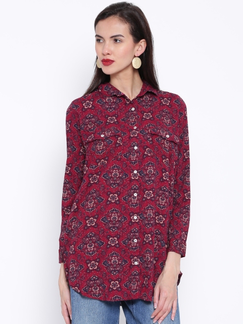 

Tokyo Talkies Maroon Printed Tunic