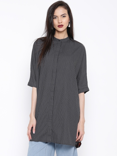 

Tokyo Talkies Black Striped Tunic Shirt
