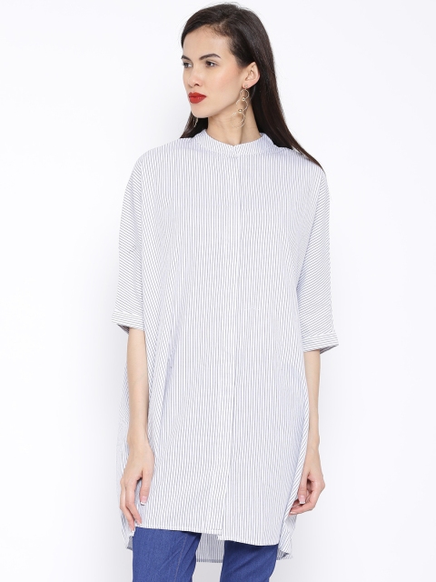

Tokyo Talkies Off-White Striped Tunic