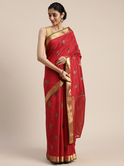 

MIMOSA Red & Golden Woven Design Art Silk Saree