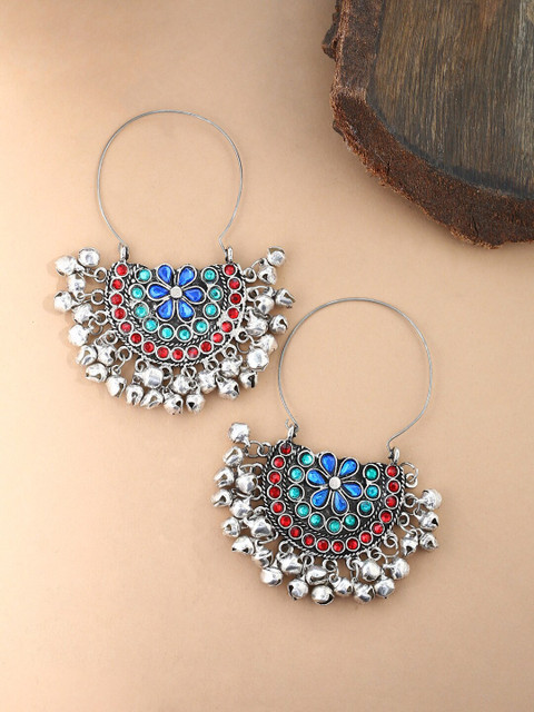 

Tistabene Multicoloured Silver-Plated Contemporary Chandbalis, Multi