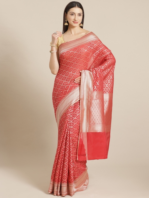 

Mitera Red & Golden Zari Woven Design Banarasi Saree