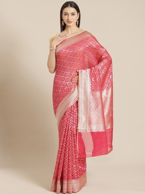 

Mitera Pink & Golden Woven Design Banarasi Saree