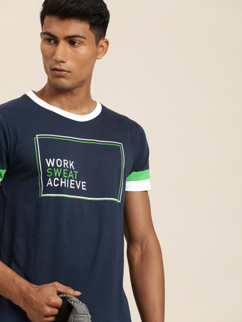 

Moda Rapido Men Blue Printed Round Neck T-shirt