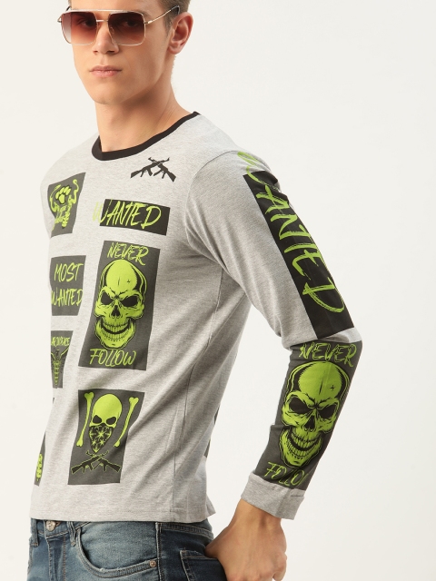 

Moda Rapido Men Grey Printed Round Neck T-shirt