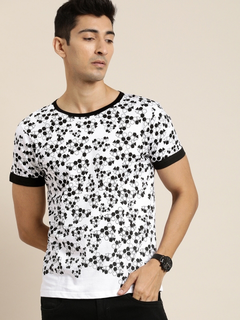 

Moda Rapido Men White Printed Round Neck T-shirt