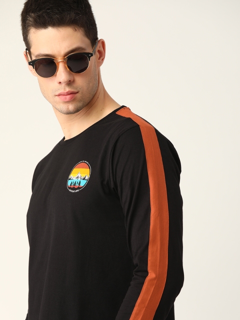 

Moda Rapido Men Black Pure Cotton Graphic Print T-shirt