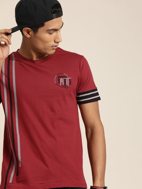

Moda Rapido Men Red Printed Round Neck T-shirt