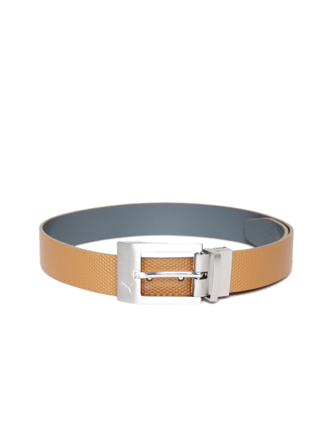 

PUMA Men Brown & Grey Back Spin Reversible Belt