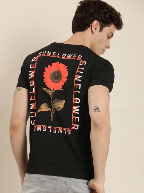 

Moda Rapido Men Black Printed Round Neck T-shirt