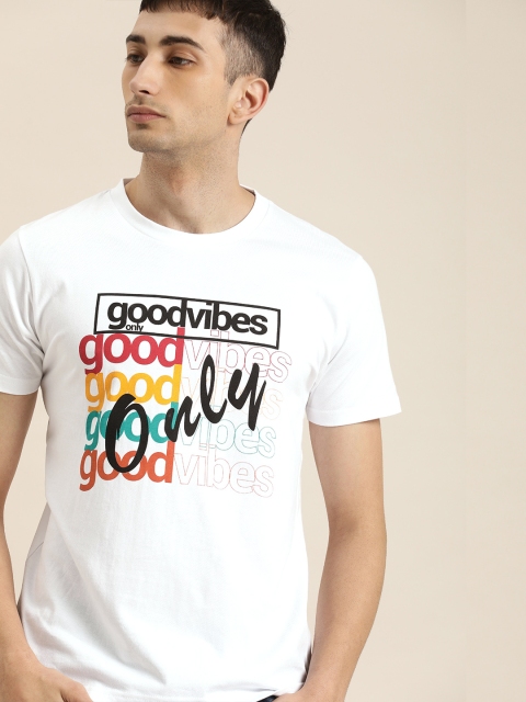 

Moda Rapido Men White Printed Round Neck T-shirt