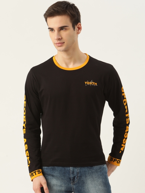 

Moda Rapido Men Black Solid Pure Cotton T-shirt
