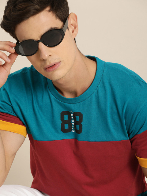 

Moda Rapido Men Multicoloured Colourblocked Round Neck T-shirt, Multi