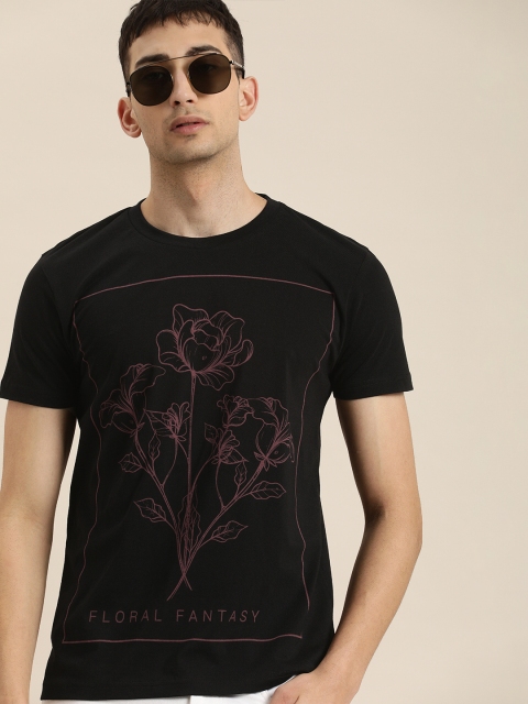 

Moda Rapido Men Black Printed Round Neck T-shirt