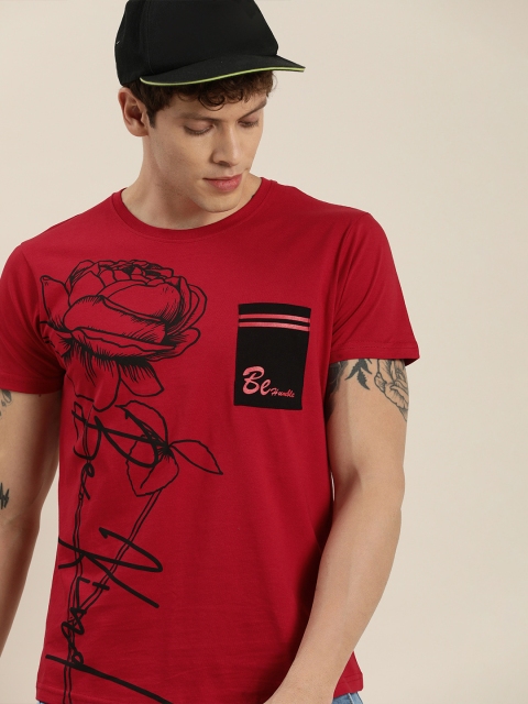

Moda Rapido Men Red Printed Round Neck T-shirt