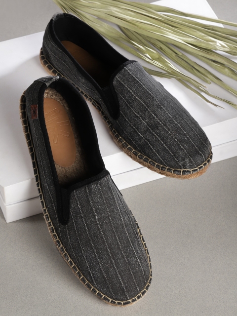 

WROGN Men Black Striped Espadrilles