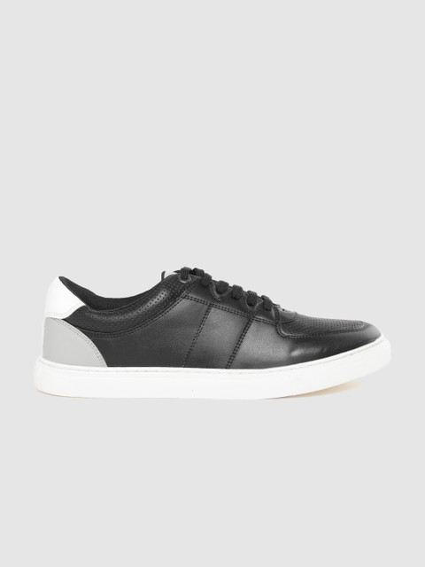 

WROGN Men Black Perforated Sneakers