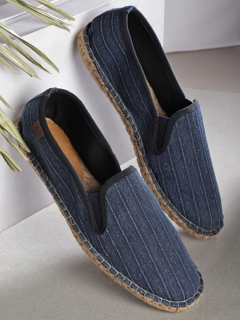 

WROGN Men Blue Striped Espadrilles