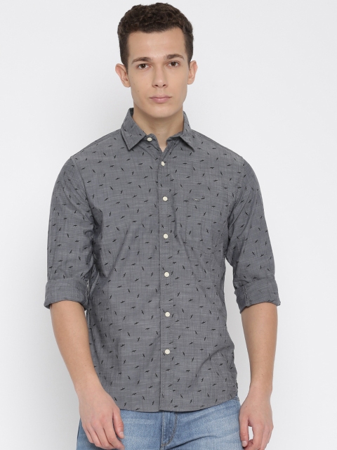 

Pepe Jeans Men Grey Semi Fit Printed Casual Shirt
