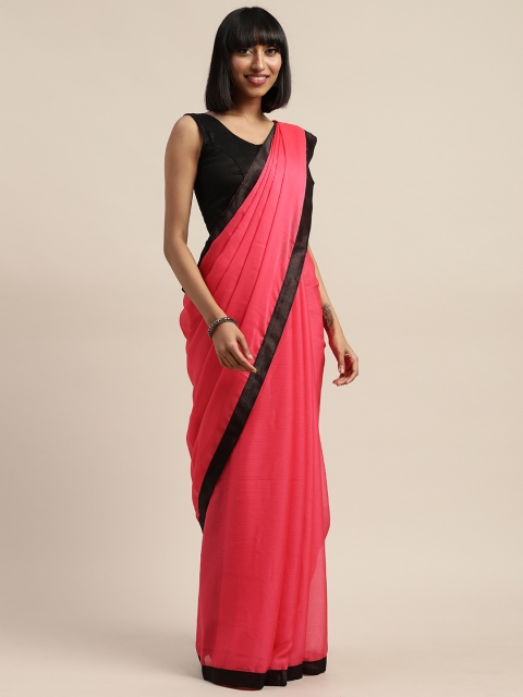 

Mitera Red Solid Poly Chiffon Saree