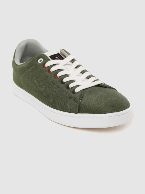

Louis Philippe Sport Men Olive Green Solid Sneakers