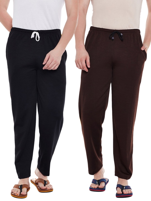 

VIMAL JONNEY Men Pack of 2 Solid Lounge Pants, Black