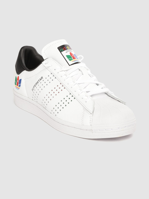 

ADIDAS Originals Men White Leather Superstar Perforated Sneakers
