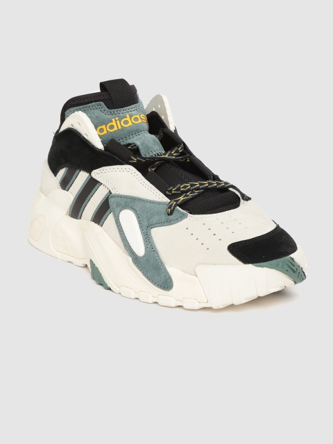 

ADIDAS Originals Men Off-White & Black Streetball Colourblocked Wide Fit Sneakers