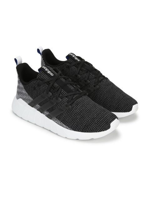 

ADIDAS Men Charcoal Grey & Black QUESTAR Flow Woven Design Sneakers
