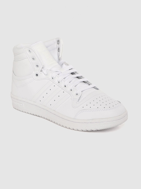 

ADIDAS Originals Men White Perforated Top Ten Mid-Top Leather Sneakers
