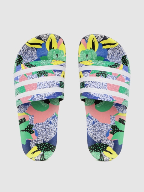 

ADIDAS Originals Women Green & White Printed Adilette Sliders
