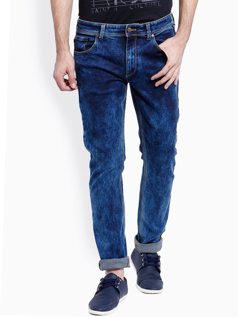 

Blue Saint Men Blue Regular Fit Mid-Rise Clean Look Stretchable Jeans