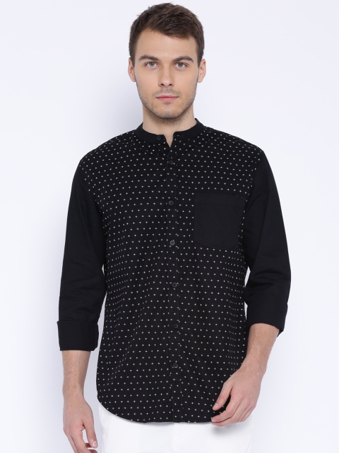 

Blue Saint Black Printed Casual Shirt