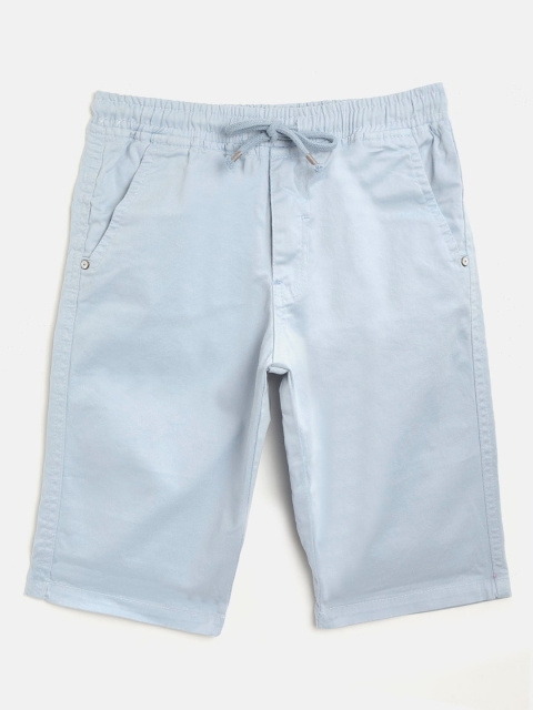 

RUFF Boys Blue Solid Slim Fit Regular Shorts