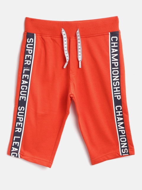 

RUFF Boys Orange Printed Slim Fit Regular Shorts