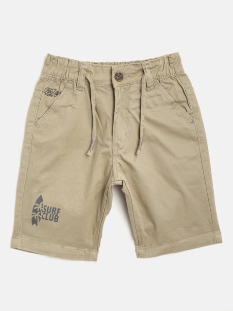 

RUFF Boys Khaki Solid Slim Fit Regular Shorts