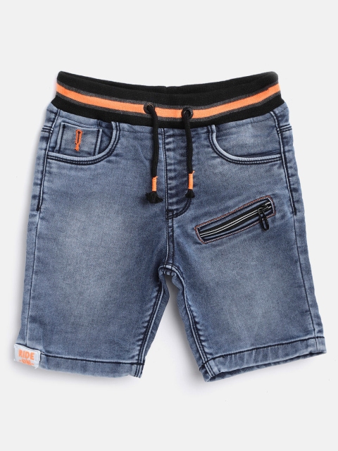 

RUFF Boys Blue Washed Slim Fit Denim Shorts
