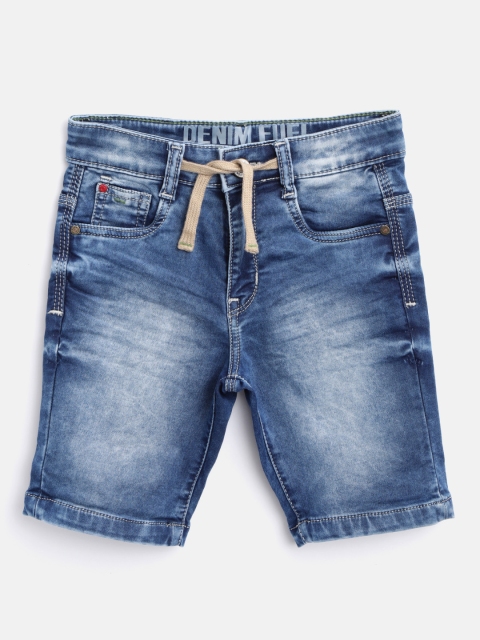 

RUFF Boys Blue Washed Slim Fit Denim Shorts