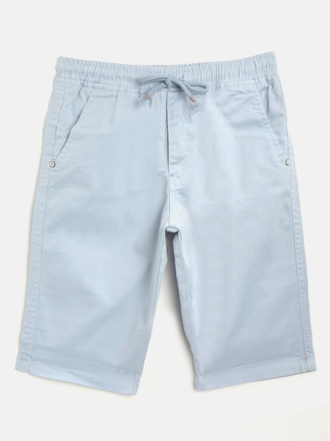 

RUFF Boys Blue Solid Slim Fit Regular Shorts