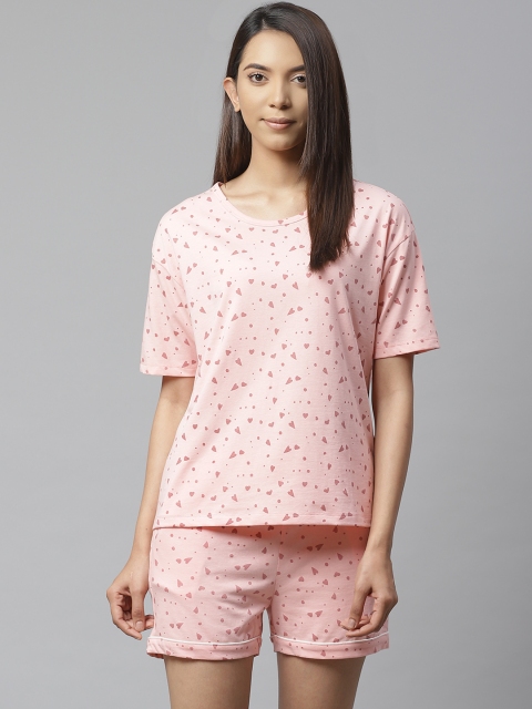 

VividArtsy Women Pink Conversational Print Nightsuit