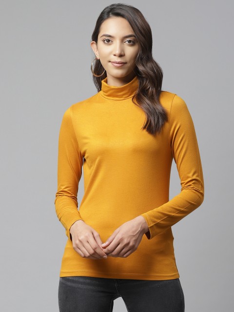 

VividArtsy Women Mustard Yellow Solid Top