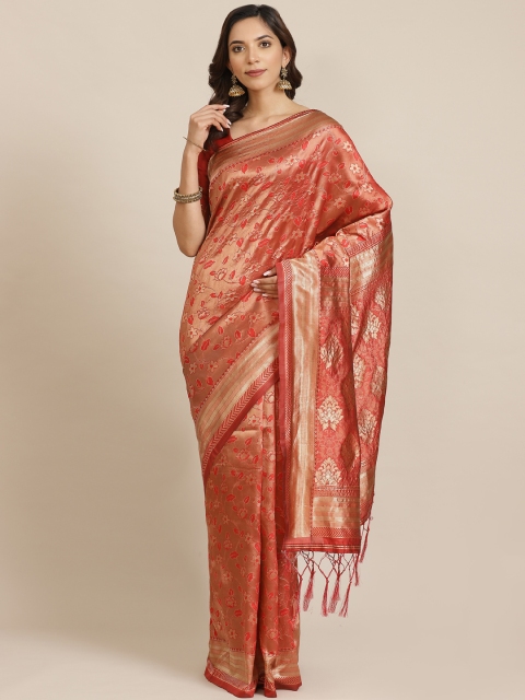 

Saree mall Maroon & Golden Woven Design Banarasi Saree