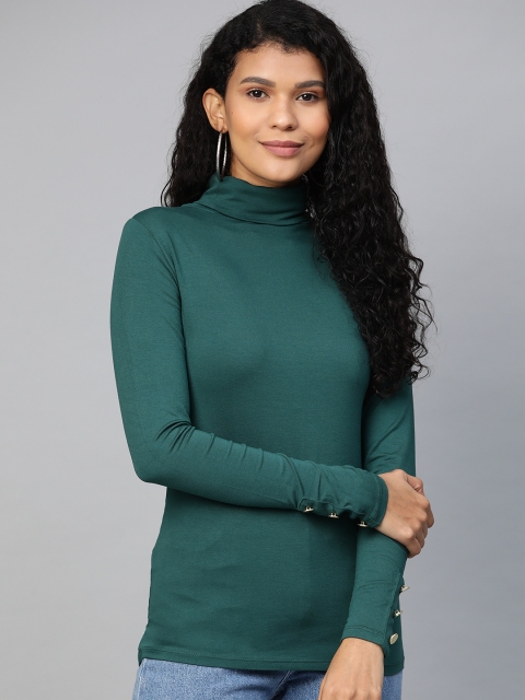 

DOROTHY PERKINS Women Teal Blue Solid Top