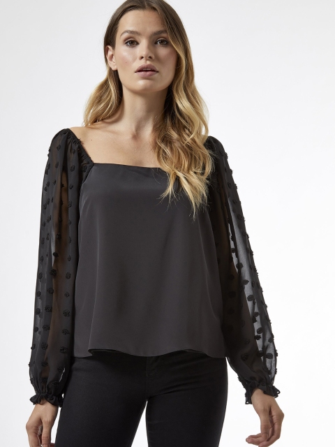 

DOROTHY PERKINS Women Black Solid Top