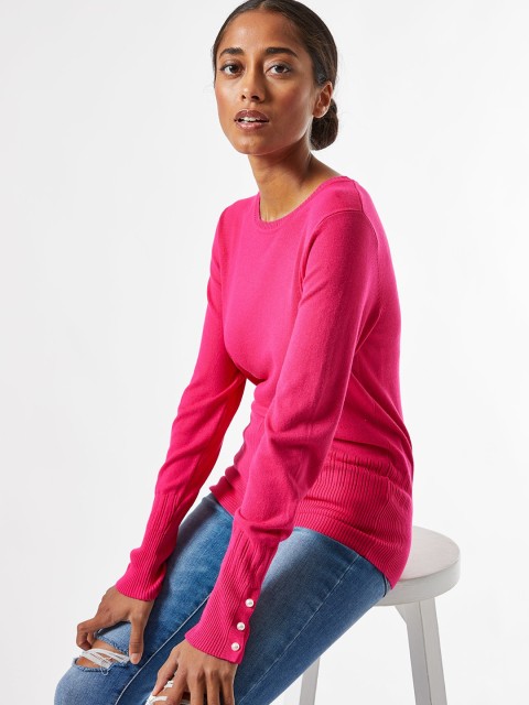

DOROTHY PERKINS Women Pink Solid Sustainable Viscose Pullover Sweater