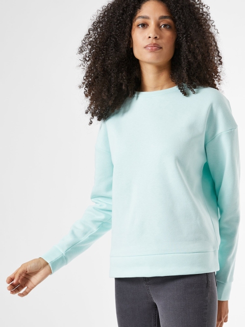 

DOROTHY PERKINS Women Sea Green Solid Sweatshirt
