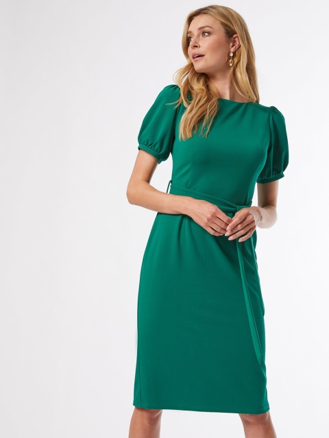 

DOROTHY PERKINS Women Green Solid A-Line Dress