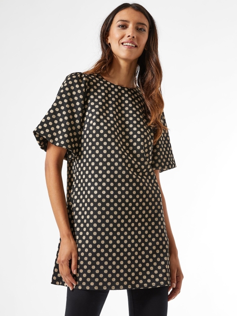 

DOROTHY PERKINS Women Black & Beige Printed A-Line Top